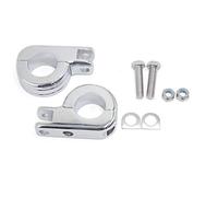 sourcing map 2pcs 1 1/4" Clamp Chrome Pied Kit De Fixation pour Harley Barres Moteur De Montage 32mm Universel