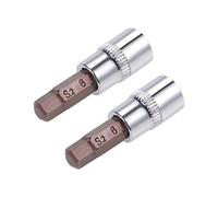 sourcing map 2Pcs 1/4" Empreinte x 6mm Douille Hexagonal Pointe Standard Métrique S2 & Cr-V Acier