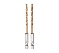 sourcing map 2pcs 1/4" Hex Tige Perceuse Forets 4mm Titane Acier inoxydable | Ensemble M35 Haute Vitesse Acier Foret Hélicoïdal, 93mm Long Entièrement Rectifié pour Bois, Métal, Plastique