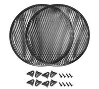 sourcing map 2Pcs 15" Grille Haut-Parleur Gaufre Métal Maille Audio Subwoofer Garde Protecteur Couverture avec Clips Vis