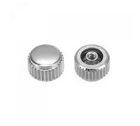 sourcing map 2Pcs 3,5mm Montre Couronne Pièces, Inox Acier Plat Tête Courte Tige Montre Couronne 2mm ID pour Montre Réparations Argenté