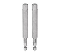 sourcing map 2pcs 3/8" Hexagonal Tournevis Embout SAE 1/4" Hexagonal Tige 4" Longueur Magnétique S2 Acier Perceuses électriques Forets