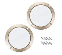 sourcing map 2Pcs 3" Grille Haut-Parleur Maille Décoratif Cercle Woofer Garde Protecteur Couverture Audio Accessories Doré