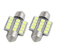 sourcing map 2pcs 31MM Blanc 12SMD Dôme Feston Lampe lumière LED intérieur Carte