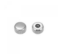 sourcing map 2Pcs 5,5mm Montre Couronne Pièces, Inox Acier Plat Tête Courte Tige Montre Couronne 2mm ID pour Montre Réparations Argenté