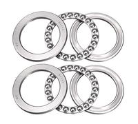 sourcing map 2pcs 51113 Miniature Poussée Roulement à Billes 65mm x 90mm x 18mm Chrome Acier avec Laveuse