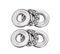 sourcing map 2pcs 51201 Miniature Poussée Roulement à Billes 12mm x 28mm x 11mm Chrome Acier avec Laveuse