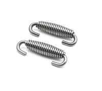sourcing map 2pcs 59mm en Acier Inoxydable Ton Argent Moto Ressorts de tuyaux d'échappement Crochet
