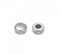 sourcing map 2Pcs 6mm Montre Couronne Pièces, Inox Acier Plat Tête Court Tige Montre Couronne 2,5mm ID pour Montre Réparations Argenté