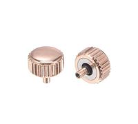 sourcing map 2Pcs 6mm Montre Couronne Pièces, Inox Acier Plat Tête Longue Tige Montre Couronne 2mm ID pour Montre Réparations Rose Doré