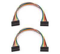 sourcing map 2pcs 8 Broches au Pas 2.54 mm F/F Breadboard Femelle Femelle Cavalier 20cm Long