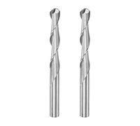 sourcing map 2pcs Bille Bec Effilé Fraise 4mm Diamètre 25mm Découpage Longueur 4mm Tige Haute Vitesse Acier 2 Flûtes Spirale Coupe-Haute CNC Routeur Bits