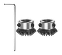 sourcing map 2pcs Biseau Engrenage 1,5 M 16 Dents 12 mm Arbre Trou 1:1 Conique Conique Pignon Engrenage 45# Acier 1.5 Module 90 Degré Direction Engrenage avec M5 Fixation Trou