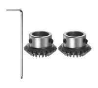 sourcing map 2pcs Biseau Engrenage 1,5 M 20 Dents 16 mm Arbre Trou 1:1 Conique Conique Pignon Engrenage 45# Acier 1.5 Module 90 Degré Direction Engrenage avec M5 Fixation Trou