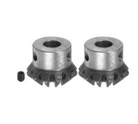 sourcing map 2pcs Biseau Engrenage 1M 12 Dents 8mm Arbre Trou 1:1 Conique Conique Pignon Engrenage 45# Acier 2 Module 90 Degré Direction Engrenage, pour Matériel Mécanique Rotation