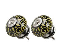 sourcing map 2pcs Bouton de Meuble Bouton Porte Bouton Tiroir Placard Armoire Poignée de Meuble Céramique Vintage Noir