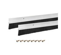 sourcing map 2Pcs Brosse de Bas de Porte en Forme de H avec Base en Alliage D'Aluminium et Brosse en Pp de 30mm pour la Maison, L'Industrie (1200mm L, Argent)