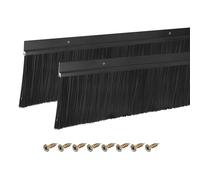 sourcing map 2Pcs Brosse de Porte Balai Bas en Forme de H en Alliage d'Aluminium avec Brosse en Nylon de 90mm pour la Maison, l'Industrie (1000mm L x 115mm l, Noir)