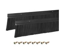 sourcing map 2Pcs Brosse de Porte Balai Bas en Forme de H en Alliage d'Aluminium avec Brosse en Nylon de 70mm pour la Maison, l'Industrie (1000mm L x 95mm l, Noir)