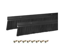 sourcing map 2Pcs Brosse de Porte Balai Bas en Forme de H en Alliage d'Aluminium avec Brosse en Nylon de 50mm pour la Maison, l'Industrie (1000mm L x 75mm l, Noir)