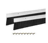 sourcing map 2Pcs Brosse de Porte Balai Bas en Forme de H en Alliage d'Aluminium avec Brosse en Nylon de 50mm pour la Maison, l'Industrie (1000mm L x 75mm l, Argent)