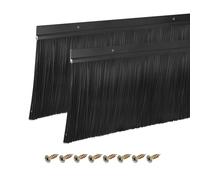 sourcing map 2Pcs Brosse de Porte Balai Bas en Forme de H en Alliage d'Aluminium avec Brosse en Nylon de 150mm pour la Maison, l'Industrie (1000mm L x 175mm l, Noir)