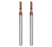 sourcing map 2pcs Carré Nez Terminal Moulin 4mm Tige 2.5mm x 10mm AlTiSin Enduit Solide Carbure 4 Cannelures Extra Long Fraisage Fraise pour Inox Acier Alliage Trempé Acier