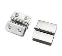 sourcing map 2pcs Charnière Porte Verre Vitre Vitrine ton argent | Vitrée placard pour Verre 10 mm épaisseur, double pince