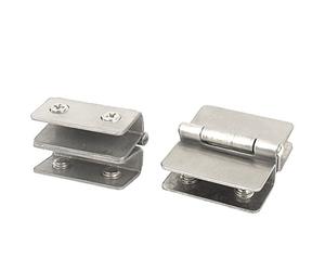 sourcing map 2pcs Charnière Porte Verre Vitre Vitrine Vitrée Clip placard pour verre 6-8 mm épaisseur Double Action 180 degrés