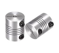 sourcing map 2Pcs Coupleur Arbre Moteur 4mm à 5mm Hélicoïdale Poutre Accouplement Couplage 20mm Diamètre 25mm Longueur