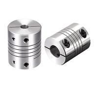 sourcing map 2Pcs Coupleur Arbre Moteur 6mm à 10mm Hélicoïdale Poutre Accouplement Couplage 25mm Diamètre 30mm Longueur