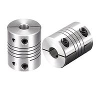 sourcing map 2Pcs Coupleur Arbre Moteur 6mm à 12mm Hélicoïdale Poutre Accouplement Couplage 25mm Diamètre 30mm Longueur