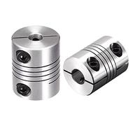 sourcing map 2Pcs Coupleur Arbre Moteur 6mm à 8mm Hélicoïdale Poutre Accouplement Couplage 25mm Diamètre 30mm Longueur