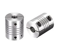 sourcing map 2Pcs Coupleur Arbre Moteur 8mm à 10mm Hélicoïdale Poutre Accouplement Couplage 25mm Diamètre 30mm Longueur