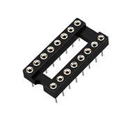 sourcing map 2pcs Dip IC Puce Prise Adaptateur Soudure Type 2.54mm Pas Double Rangée 16 Rond Broche 7.6 Rangée Pas
