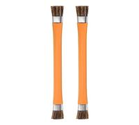 sourcing map 2pcs Double-Tête Téléphone Carte Mère IC Nettoyage Brosse 12x15mm Poils Cheveux Antistatique ESD Brosse Nettoyant pour Ordinateur Téléphone, 148mm Longueur, Orange