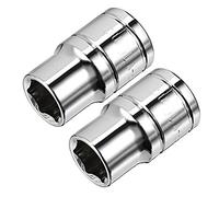 sourcing map 2pcs Douille 6 Pans 3/8 pouce 10mm Cr-V