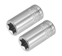 sourcing map 2pcs Douille Torx 1/4" Disque E10 Cr-V Acier