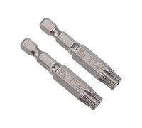 sourcing map 2Pcs Embouts de Tournevis T45 Torx Magnétique 2" Long Security Tamper Proof Étoile 6 Point Vis Perceuse Mèche avec 1/4" Hexagonal Tige