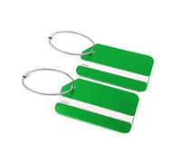 sourcing map 2pcs Étiquette Bagage Porte Étiquette Valise Adresse Nom Étiquette Valise étiquette ID Sac à Dos Voyage Aluminium biseau Vert