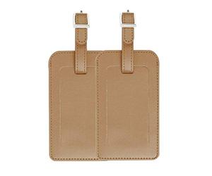 sourcing map 2pcs Étiquette Bagage Porte Étiquette Valise Adresse Nom Étiquette Valise étiquette ID Sac à Dos Voyage en PU Cuir Marron