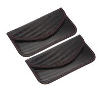 sourcing map 2pcs Faraday Sac, RFID Signal Blocage Pochette Carbone Fibre Anti-Radiation Anti-TSupporter Anti-Vol Anti-Espionnage pour Téléphone et Clé Gousset, Noir