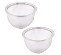 SOURCING MAP 2Pcs Filtre Théière Maille Thé Infuseur Filtre Tisane Crépine Filet Thé Panier Passoire épice rond en inox dia. 80mm