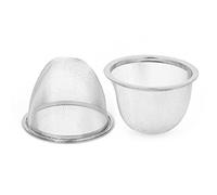 sourcing map 2pcs Filtre Théière Maille Thé Infuseur Filtre Tisane Crépine Filet Thé Panier Passoire épice en métal 70mm Diamètre Extérieur