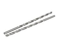 sourcing map 2pcs Foret hélicoïdal HSS Perçage 6,5mm Dia 200mm long tige ronde Argenté