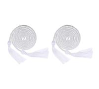 sourcing map 2pcs Graduation Honneur Cordon 67" avec Gland Polyester Tressé Honneur Cordon Graduation Cordes pour Graduation Fête Cérémonies, Blanc