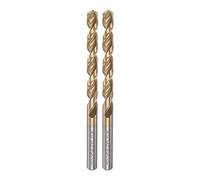 sourcing map 2pcs Hélicoïdal Perceuse Bits 6.4mm Titane Enduit (HSS-E) M42 Haute Vitesse Acier 8% Cobalt Droit Tige pour Inox Acier Aluminium Alliage Métal