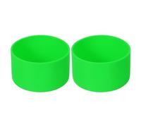 sourcing map 2Pcs Housse de Protection en Silicone Vert Fluorescent | Couverture Antidérapante pour le Fond de Bouteille, 7,5 cm pour Bouteille d'Eau de 12 à 24 oz, pour le Fond de Tasse