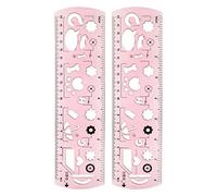 sourcing map 2pcs Incassable Flexible Règles 20Cm/8" Double Échelle Incassable Pliante Plastique Règle pour Salle Classe Maison Bureau, Léger Rose