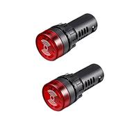 sourcing map 2pcs Lampe AC 220V Indicateur panneau avertissement clignotant | buzzer LED rouge
